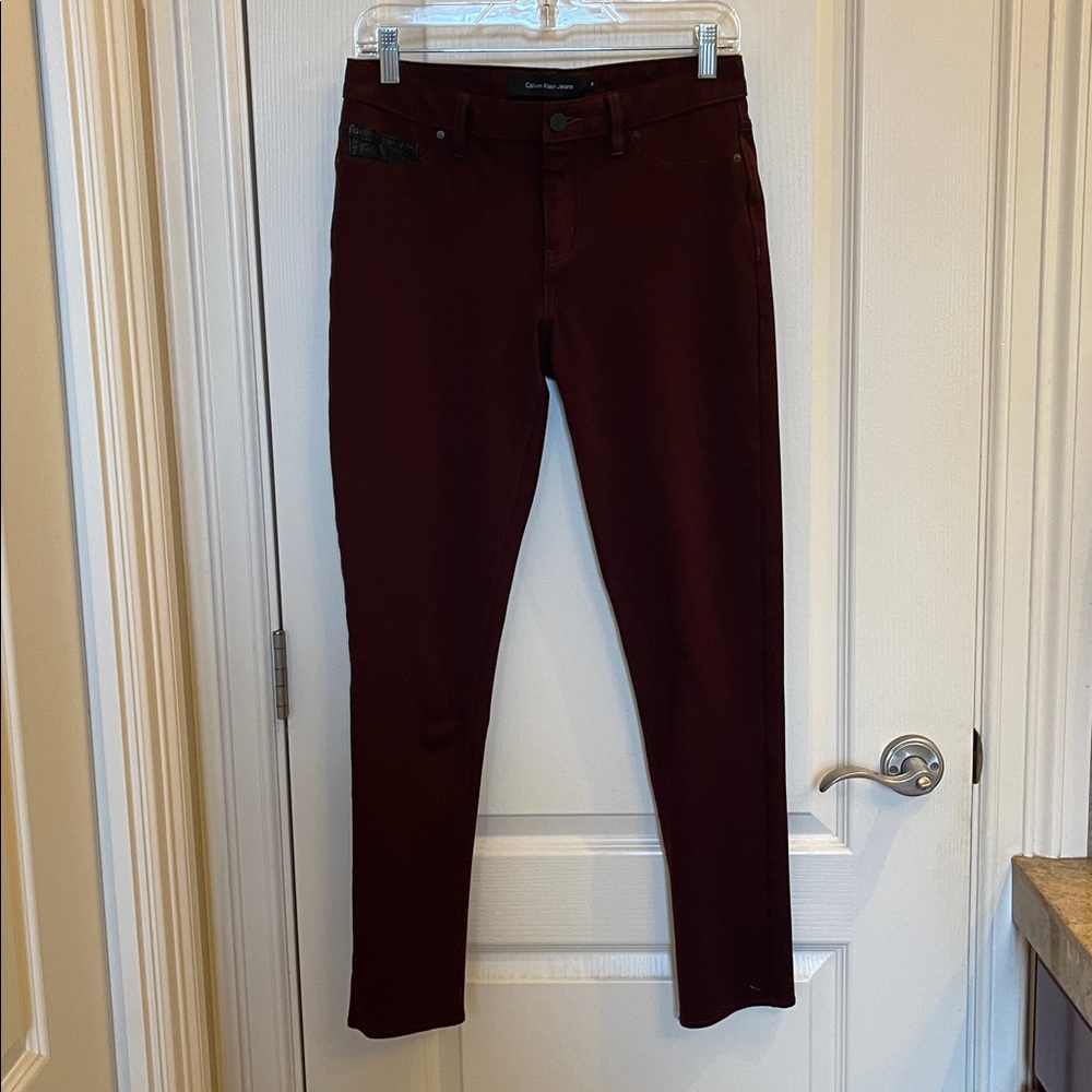 Calvin Klein stretch pants. Burgandy